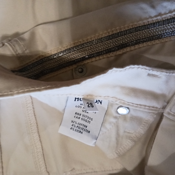 Hudson Luna Super Skinny Cream Cropped Jeans 26 - Picture 6 of 7